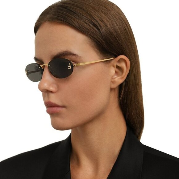 Fendi FIRST CRYSTAL Men Sunglasses Gold Oval Metal FE4075US 30A AUTHENTIC - Picture 11 of 16